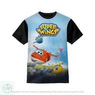 3D Kids T-Shirt | Printing Clothes - Super Wings Takes Flight Airport Anime Clothes for Ages 1-12 Ye