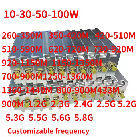 10W30W50W100W1.8G 2.2G 2.4G 5.2G 5.8G 3.3G3.5G 1.2G 1.5G 300M 433M 500M 700M 868M 915M1050MHZ