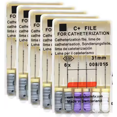5 Packs Dental C FILE 21/25/31mm #08-15 Stainless Steel Endo Root Canal C+ Files For Catheterization