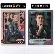 F1 Topps Chrome Card F1-75 (RAINBOW) - George Russell (Mercedes F1) - CHROME