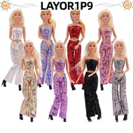 LAYOR1P9 1 SET  Clothes, 8 Colors Party Wear Doll Shiny Trousers, High Quality Sequin Tube Pants 30c