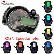 Universal LCD Digital Motorcycle RX2N Odometer Speedometer Meter Instrument Adjustable MAX 299KM/H 7