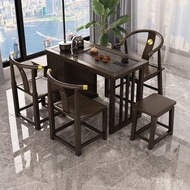 Tea Table Set Combination Tea Table and Chairs Small Leisure Walnut Simple Dining Table Tea Table Ho