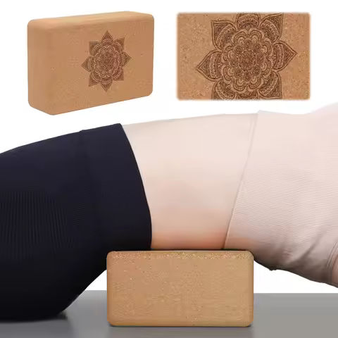 1PCS Cork Yoga Block EVA Gym Blocks Foam Yoga Brick Exercise Stretch Body Shaping Wood Yoga Blocks F