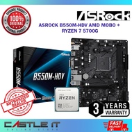 ASRock B550M-HDV AM4 mATX Motherboard Combo Ryzen 3 5 7
