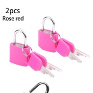 2PCS Mini Colorful Locks With Keys For Suitcase And Luggage,Mini Vibrant Zinc Alloy Padlocks,Mini Tr