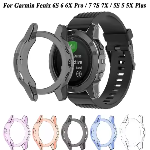 TPU Soft Silicone Case For Garmin Fenix 6S 6 6X Pro 7 7S 7X 5S 5 5X Plus Protector Frame Cover Band 
