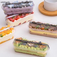 50Pcs Clear Rectangle Dessert Container 280ml Rectangle Cake Container Loaf Deli Container Fruit Paa