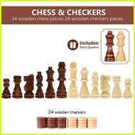 ︎ Chess Set Wooden Chess portable Folding Wooden Chess Board Pieces Set Board Game