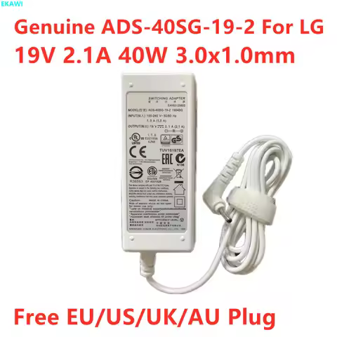 Genuine 19V 2.1A 40W 3.0x1.0mm ADS-40SG-19-2 19040G LCAP25B AC SWITCHING Adapter For LG GRAM 15Z960 