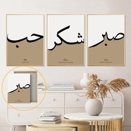 With Frame Islamic Calligraphy Gratitude Patience Picture Canvas Prints Pictures