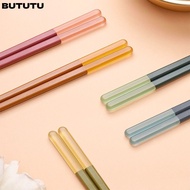 BUTUTU 5 Pairs Chopsticks Reusable, Multicolor Non-Slip Chopsticks, Easy To Use Plastic 9.5 Inch/24c