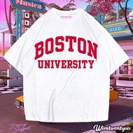 BOSTON UNIVERSITY VINTAGE TEE (OVERSIZE WHITE T-SHIRT)