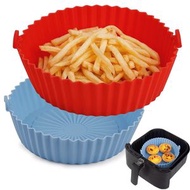 Others - 2個6.5英寸空氣炸鍋硅模具，食品安全空氣炸鍋籃，空氣炸鍋配件，可重複使用，耐熱，圓形硅膠襯裡