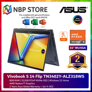 Asus Vivobook S 14 Flip TN3402Y-ALZ318WS 14'' WUXGA Touch Laptop Quiet Blue ( Ryzen 5 7430U, 8GB, 512GB SSD, ATI, W11, HS )