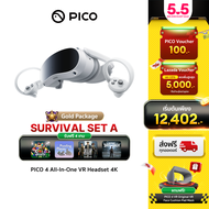 [SURVIVAL SET A] PICO 4 All-in-One VR Headset (128GB/256GB) ฟรี STARTER PACK  2 เกม และ SURVIVAL PACK 2 เกม (The Walking Dead : Saints &amp; Sinners &amp; Peaky Blinders)