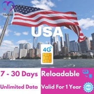 USA US America SIM Card 7-30 Days High Speed Unlimited Data Travel Sim Card | No Registration Requir