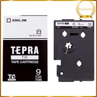 Kingjim Tepra TR TC9S Label Tape Cartridge, 9mm White Tape, Label Writer Refill