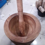 KAYU 26cm Large Wooden Mortar/Mortar Includes Pestle/Child - Verjiko