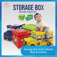 Storage Box Transportation Toy Box (Bus/Police) / Storage Box Animal Box - Children's Toy Storage Bo