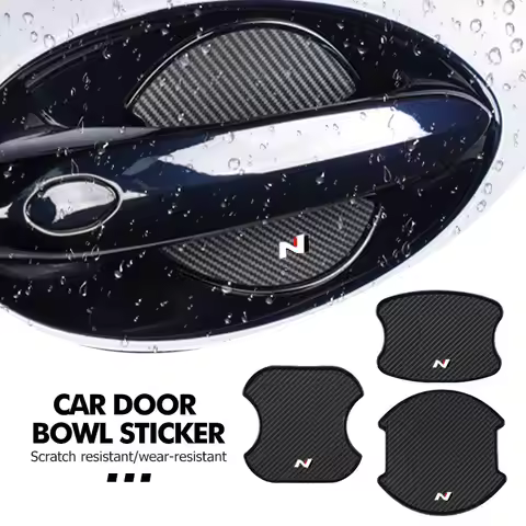 4pcs Car Door Handle Bowl Sticker Protector Anti-collision Strip For Hyundai N Line Tuscon NX4 I20 I