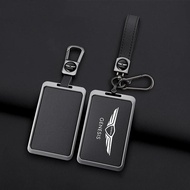 Leather Car Remote Key Case Cover Key Protector Shell Fob Bag Auto Accessories For Genesis GV60 Card