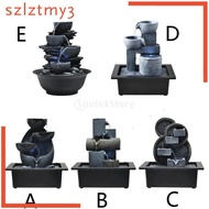 [szlztmy3] Decorative Tabletop Water Fountain Flowing Water Fountain Feng Shui Outdoor Waterfall Relaxing Table Ornaments