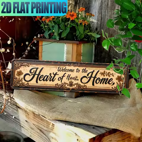 2D Flat, 2D Flat 1pc Novelty Humorous Sign "Welcome to the Cozy Home Sign - Vintage Decor for Home, 