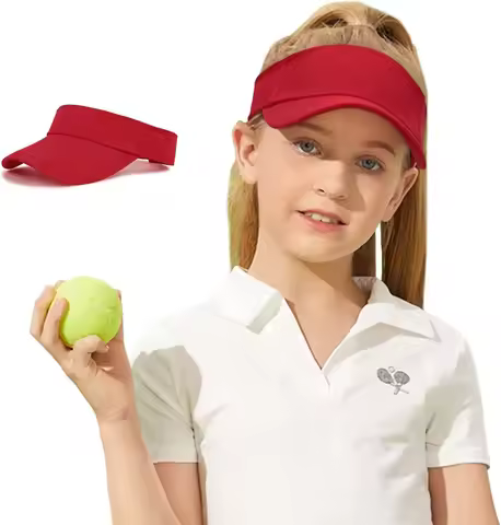 2PC/1PC Century Star UPF 50+ Kids Visor Sun Hat Adjustable Girls High Ponytail Tennis Hat Sports Boy