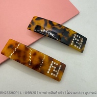 Brown Acrylic Spring Hair Clip Decorated With FF Letter Diamonds Beautiful Work There Are Two Colors