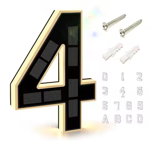 6.7inch Solar House Number Lights,House Sign Light Sensor, Address Sign Solar House Number Sign Led
