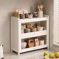 Bamboo Sealed Storage Rack Kitchen Cabinet with Door Anti-dust Storage Cabinet Desktop Storage Rack 