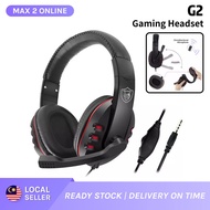 Fon Kepala Gaming G2 Headset Gamer dengan Mikrofon dan Kawalan Volum untuk Telefon Pintar PC Laptop 