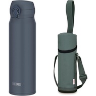 APG-502 BK Thermos Water Bottle, Vacuum Insulated Mobile Mug, 20.3 fl oz (600 ml), Mineral Gray, Eas