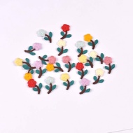 10pcs 3x1.6cm Mix color knitted flower patch Clothing decoration accessories For DIY Clothing/Bags/A