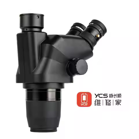 YCS 71 Ultra Trinocular Microscope Head 0.67X-45X Zoom for Phone Electronic PCB Repair Microscope Ca