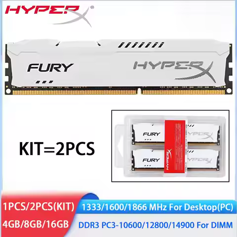 HYPERX DDR3 RAM 4GB 8GB 16GB KIT (2x8G) 1600MHz 1333 1866MHz Desktop Memory DIMM 1.5V 240Pin PC3-128