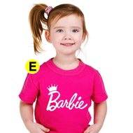 Barbie Princess Movies Barbie logo T-Shirt for Kids Pink Fuchsia Color 100% Cotton