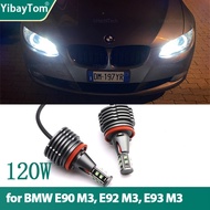 120W 6000K White H8 LED Angel Eyes Light Ring Headlight Canbus For BMW 3 Series E90 M3, E92 M3, E93 