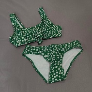 Green Floral Bikini Set – 2 Piece Swimsuit Swimwear for Kids
