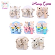 Animal Rattle Set 2 pcs Baby Donut Stick Rattle Toys