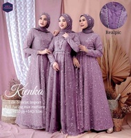 BAJU PESTA KONDANGAN KIENKA DRESS BROKLAT LD 110 PJ 140 FULL FURING