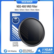 NEEWER ตัวกรอง ND ปรับได้ (ND2-400 1-9 Stops) มีชั้นป้องกันรอยนิ้วมือ โครงบาง สำหรับเลนสกล้อง ขนาด 5