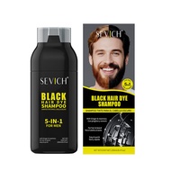 SEVICH แชมพูย้อมสำหรับผู้ชาย5ใน1ผมสีดำแชมพูสำหรับผมสีดำแบบถาวรมีเครา/สีผมตามธรรมชาติสำหรับผู้ชาย