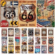 Vintage Metal Tin Signs Route 66 Posters Decor Sign Plaque Retro Garage Wall Fo Bar Club Room Restau