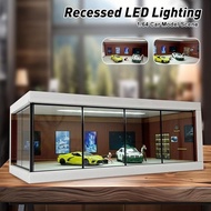 Diorama 1:64 Car Garage Model LED Lighting City Car Showroom Scene Display Model Storage Boxes Displ
