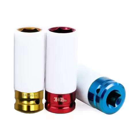 17mm 19mm 21mm Hex Sockets Colorful Sleeve Tire Protection Sleeve Wall-Deep Impact Nut Socket Alloy