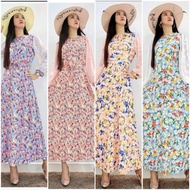 Long-sleeved Bangkok floral bohemian Dress imported Bangkok gamis/