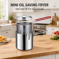 Mini Deep Fryer Stainless Steel Fry Pot with Basket Oil Saving Deep Fry Cooker for Fries Chicken Nug