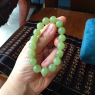 和田玉 若羌黃口料12公釐手鏈 料子細膩上手效果高貴典雅